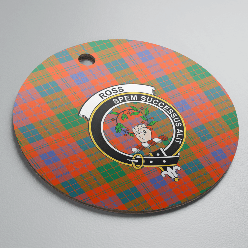 Clan Ross Ancient Tartan Crest Round Ceramic Ornament ER57 Ross Ancient Tartan Tartan Christmas   