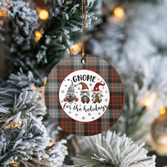 Clan MacRae Hunting Weathered Tartan Tartan Crest Gnome Round Ceramic Ornament DA92 MacRae Hunting Weathered Tartan Tartan Christmas   