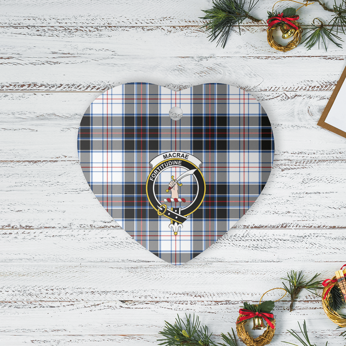 Clan MacRae Dress Modern Tartan Crest Heart Ceramic Ornament WI12 MacRae Dress Modern Tartan Tartan Christmas   