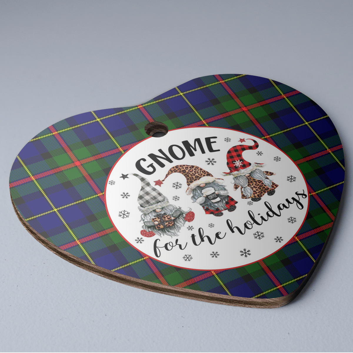Clan MacLeod of Harris Modern Tartan Tartan Crest Gnome Heart Ceramic Ornament MU66 MacLeod of Harris Modern Tartan Tartan Christmas   