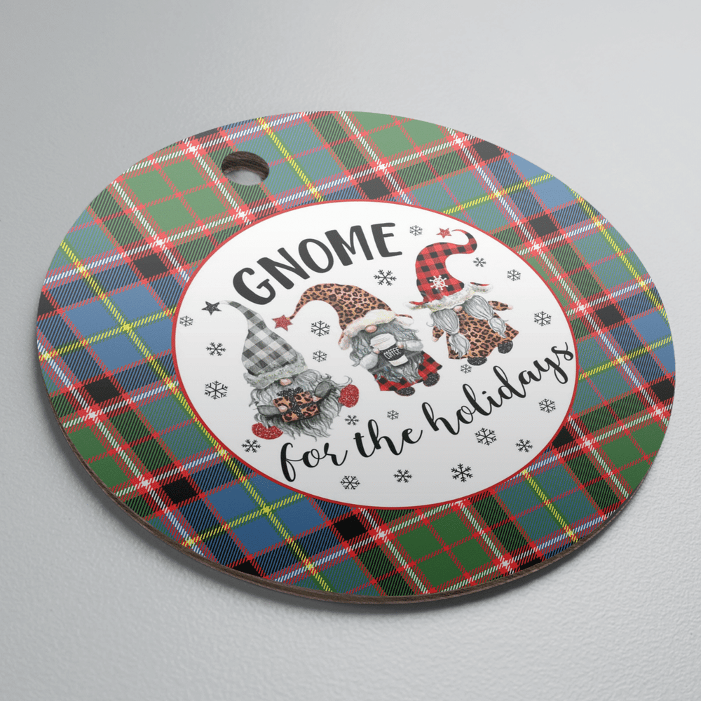 Clan Stirling (of Keir) Tartan Tartan Crest Gnome Round Ceramic Ornament DH96 Stirling (of Keir) Tartan Tartan Christmas   