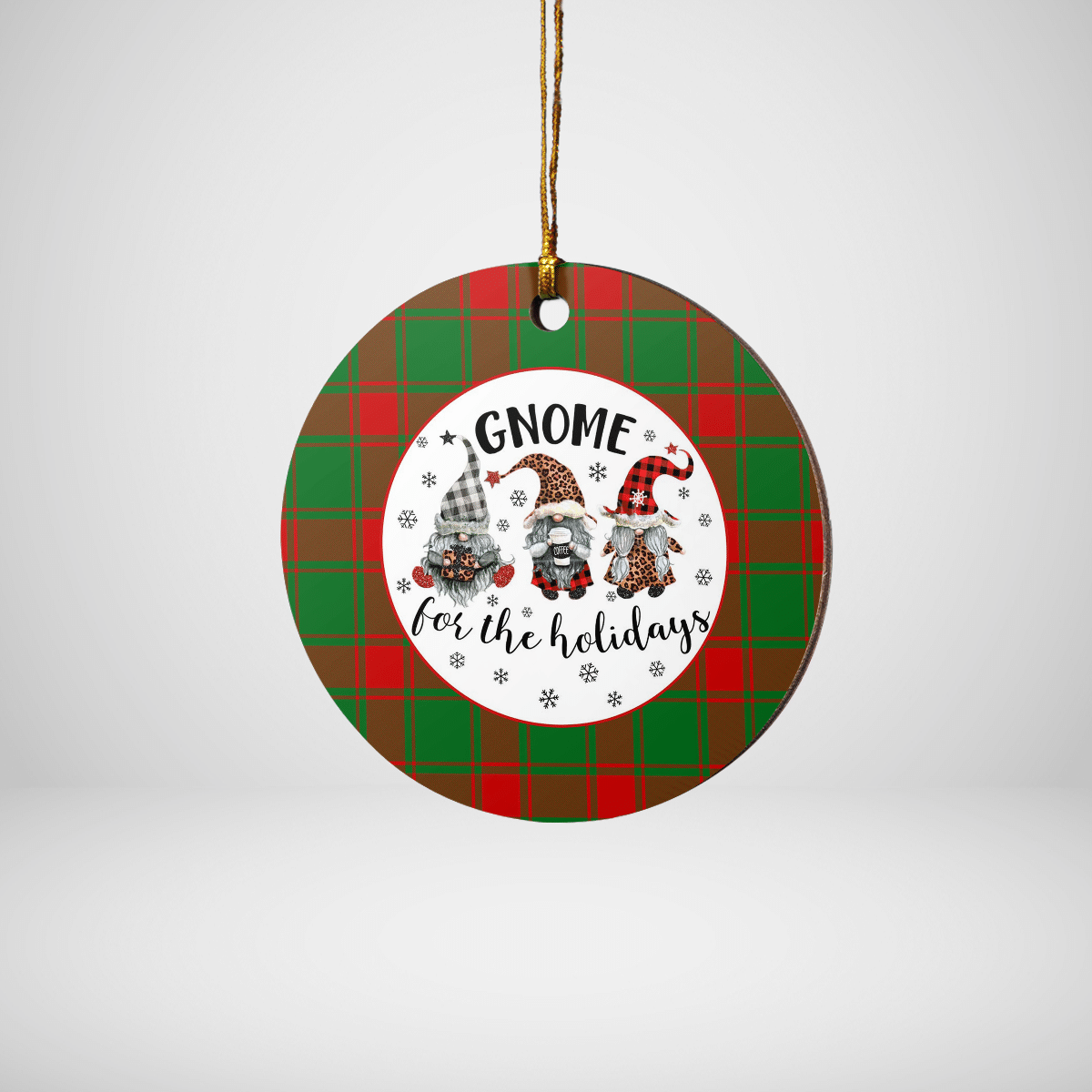 Clan Middleton Modern Tartan Tartan Crest Gnome Round Ceramic Ornament HK73 Middleton Modern Tartan Tartan Christmas   