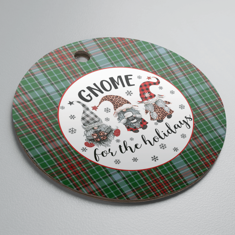 Clan Gayre Tartan Tartan Crest Gnome Round Ceramic Ornament TV79 Gayre Tartan Tartan Christmas   