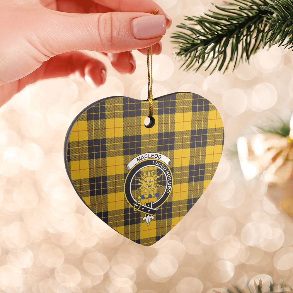 Clan MacLeod of Lewis Ancient Tartan Crest Heart Ceramic Ornament VS35 MacLeod of Lewis Ancient Tartan Tartan Christmas   