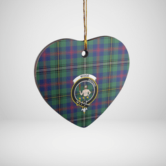 Clan Wood Modern Tartan Crest Heart Ceramic Ornament VM15 Wood Modern Tartan Tartan Christmas   