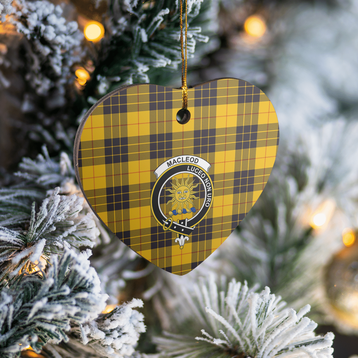 Clan MacLeod of Lewis Ancient Tartan Crest Heart Ceramic Ornament VS35 MacLeod of Lewis Ancient Tartan Tartan Christmas   