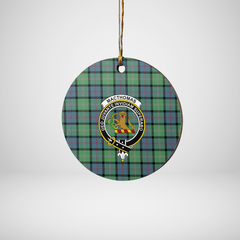Clan MacThomas Ancient Tartan Crest Round Ceramic Ornament XV53 MacThomas Ancient Tartan Tartan Christmas   