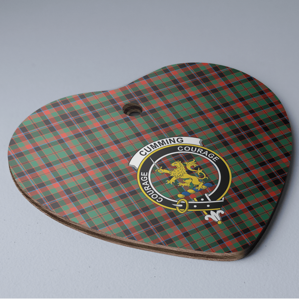 Clan Cumming Hunting Ancient Tartan Crest Heart Ceramic Ornament ZU85 Cumming Hunting Ancient Tartan Tartan Christmas   