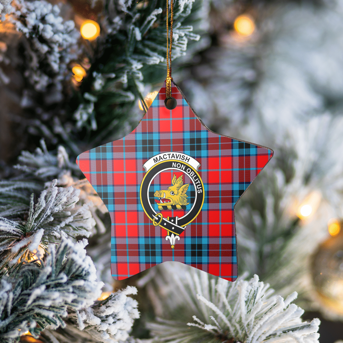 Clan MacTavish Modern Tartan Crest Star Ceramic Ornament TN31 MacTavish Modern Tartan Tartan Christmas   