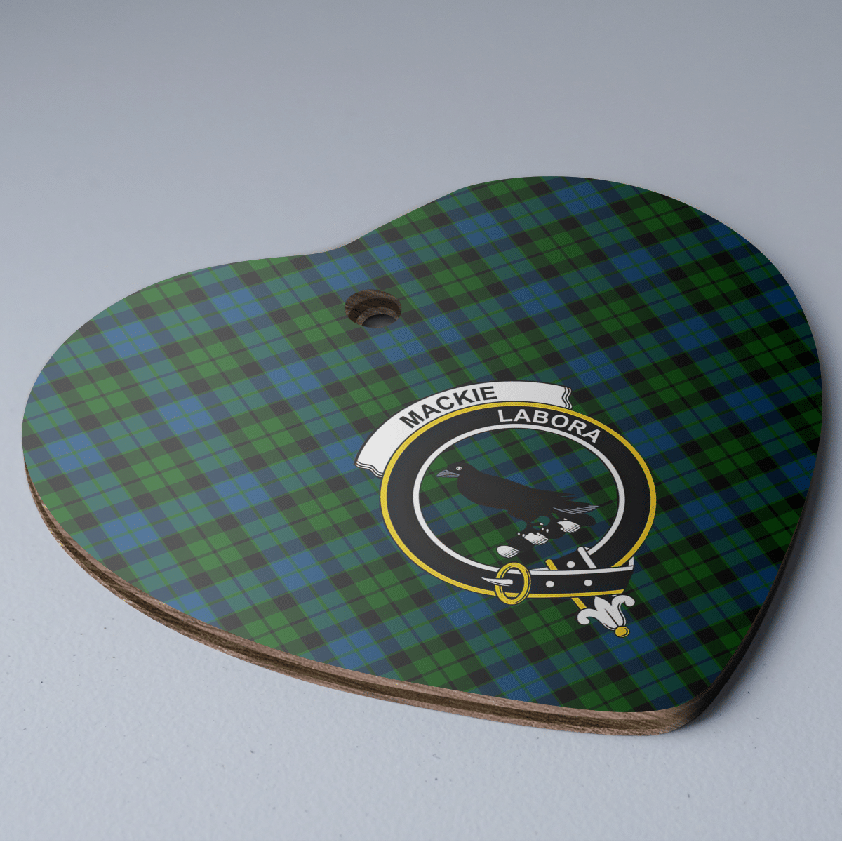 Clan MacKie Tartan Crest Heart Ceramic Ornament VZ19 MacKie Tartan Tartan Christmas   