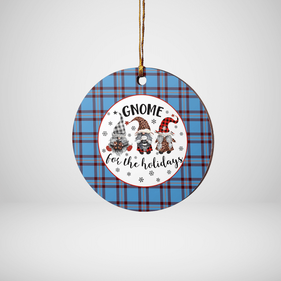Clan Elliot Ancient Tartan Tartan Crest Gnome Round Ceramic Ornament MZ82 Elliot Ancient Tartan Tartan Christmas   