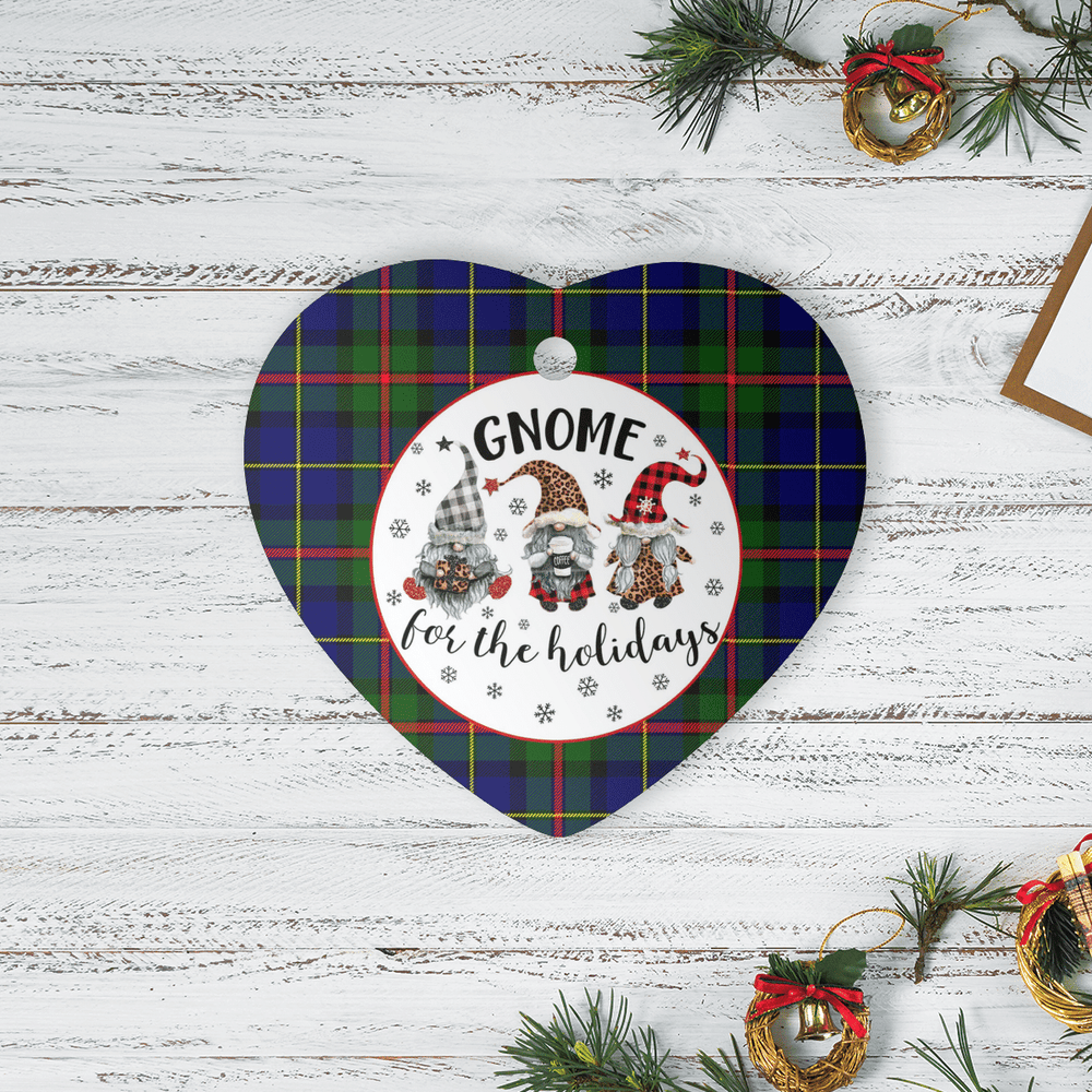 Clan MacLeod of Harris Modern Tartan Tartan Crest Gnome Heart Ceramic Ornament MU66 MacLeod of Harris Modern Tartan Tartan Christmas   