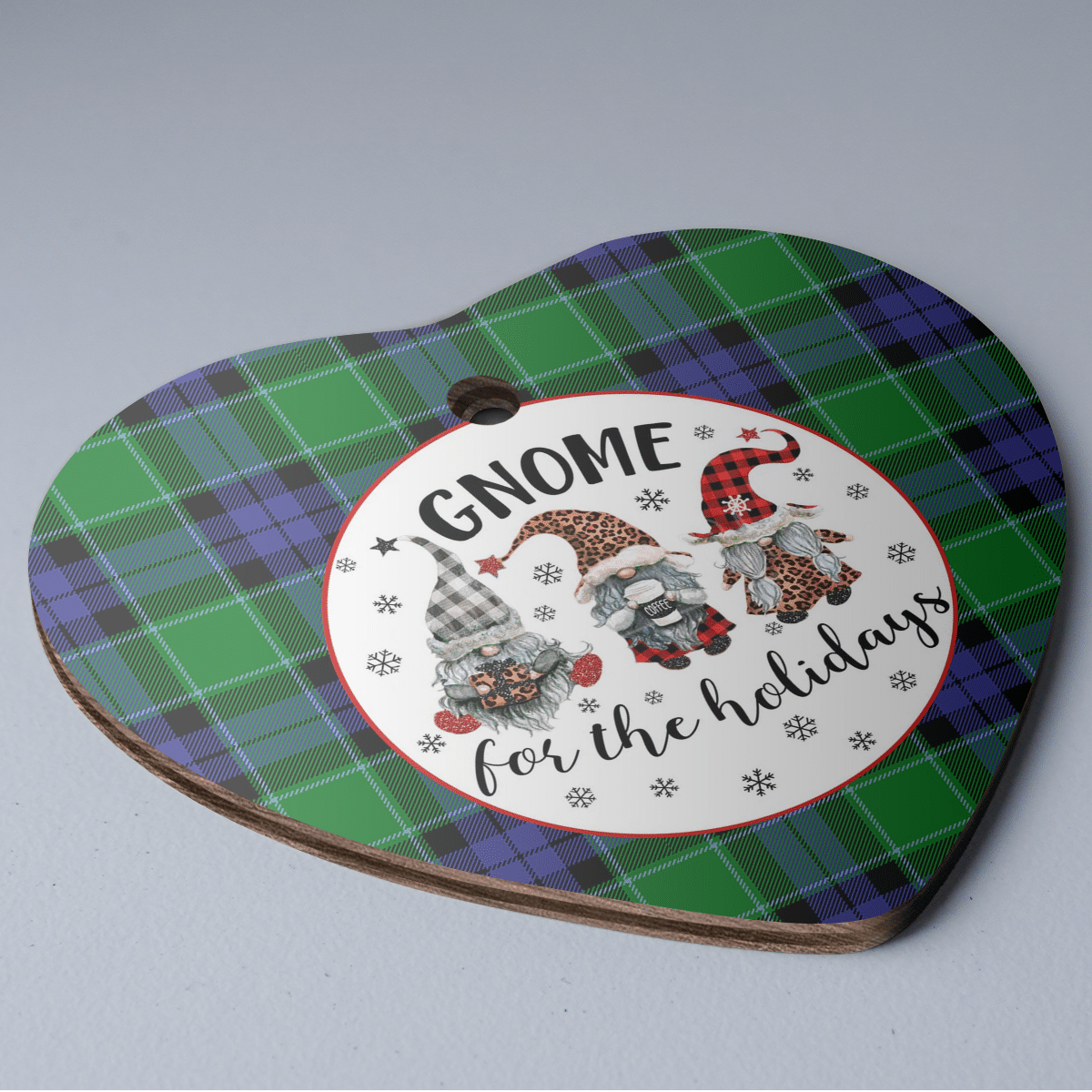 Clan Graham of Menteith Modern Tartan Tartan Crest Gnome Heart Ceramic Ornament BT10 Graham of Menteith Modern Tartan Tartan Christmas   