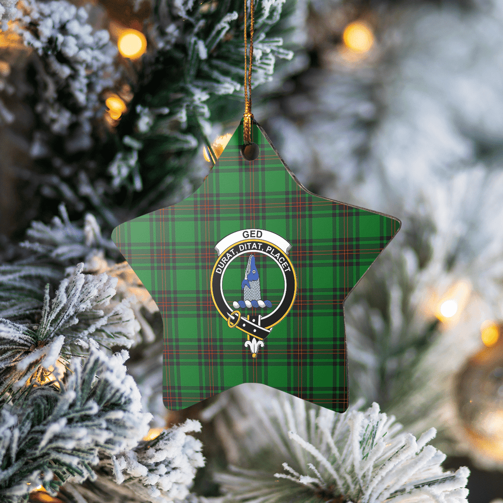Clan Ged Tartan Crest Star Ceramic Ornament MX53 Ged Tartan Tartan Christmas   