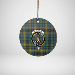 Clan MacLellan Ancient Tartan Crest Round Ceramic Ornament FE52 MacLellan Ancient Tartan Tartan Christmas   