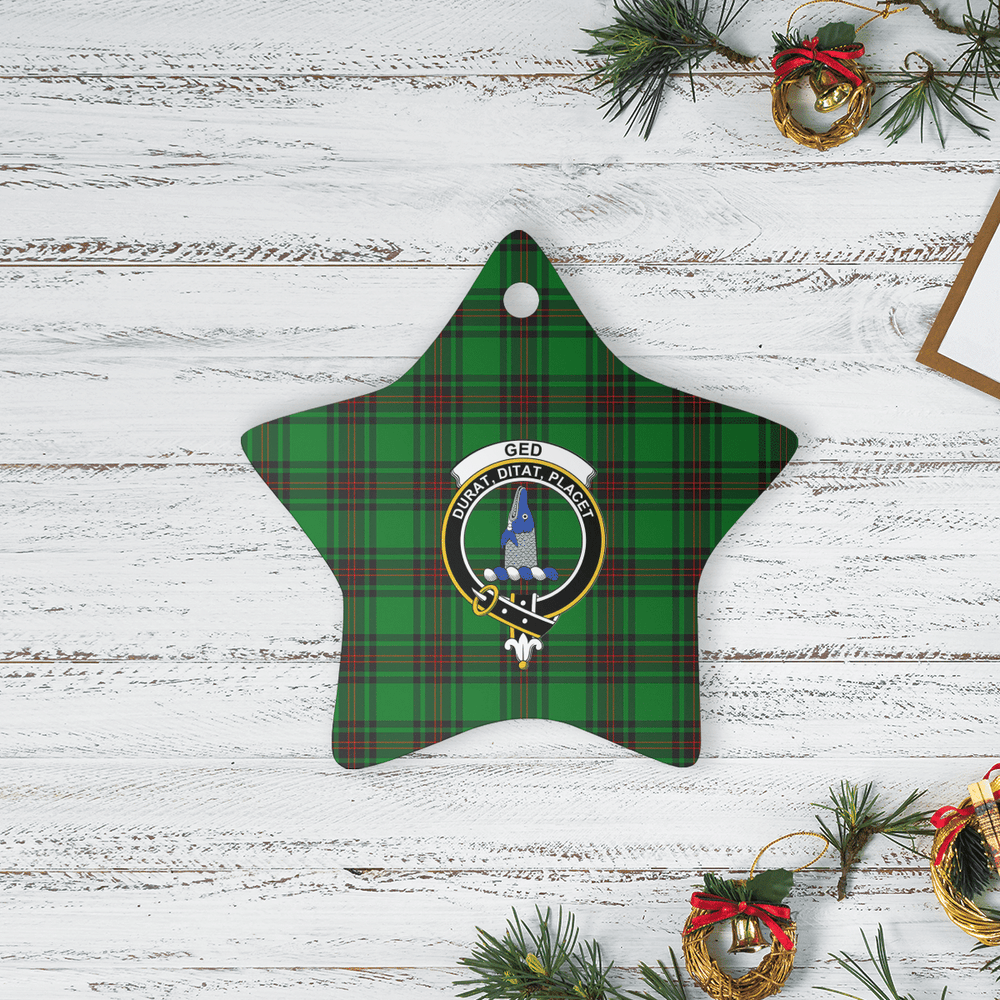 Clan Ged Tartan Crest Star Ceramic Ornament MX53 Ged Tartan Tartan Christmas   