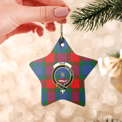Clan Mar Tartan Crest Star Ceramic Ornament UB61 Mar Tartan Tartan Christmas   
