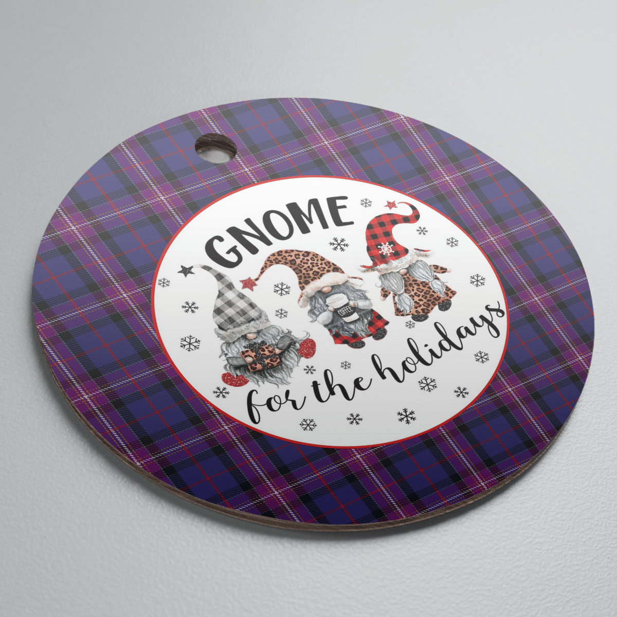 Clan Universal Masonic Tartan Tartan Tartan Crest Gnome Round Ceramic Ornament ZY81 Universal Masonic Tartan Tartan Tartan Christmas   
