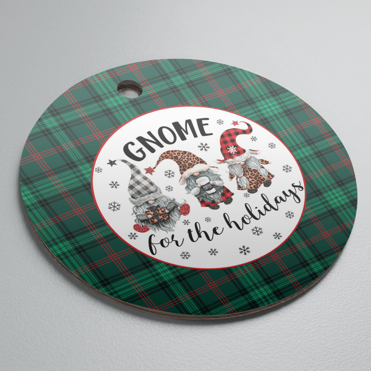 Clan Ross Hunting Modern Tartan Tartan Crest Gnome Round Ceramic Ornament FQ61 Ross Hunting Modern Tartan Tartan Christmas   