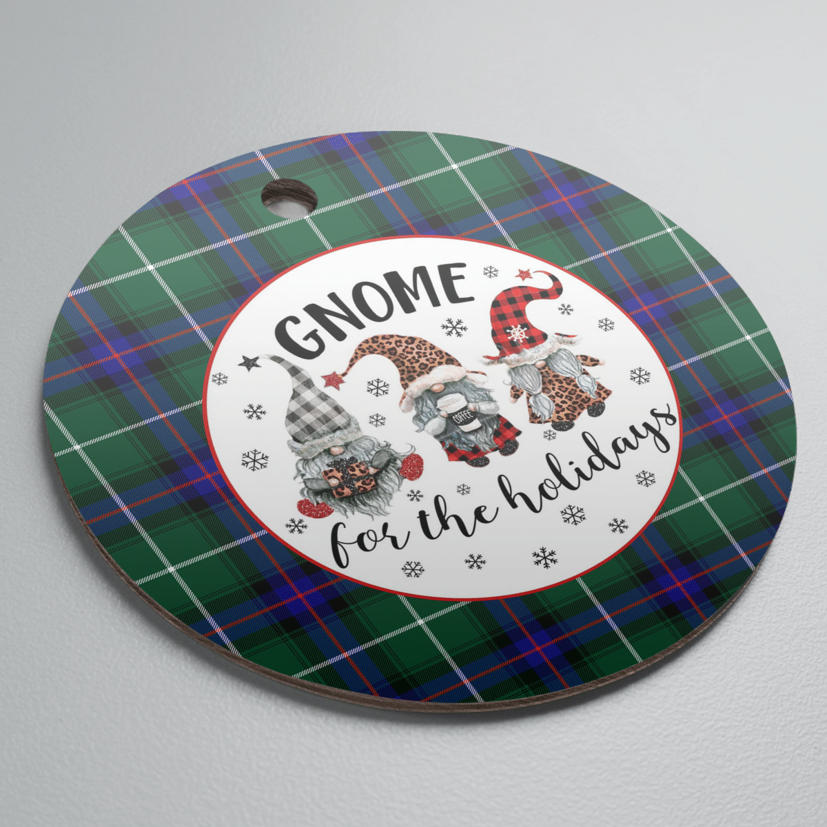 Clan MacDonald of the Isles Hunting Modern Tartan Tartan Crest Gnome Round Ceramic Ornament DN38 MacDonald of the Isles Hunting Modern Tartan Tartan Christmas   