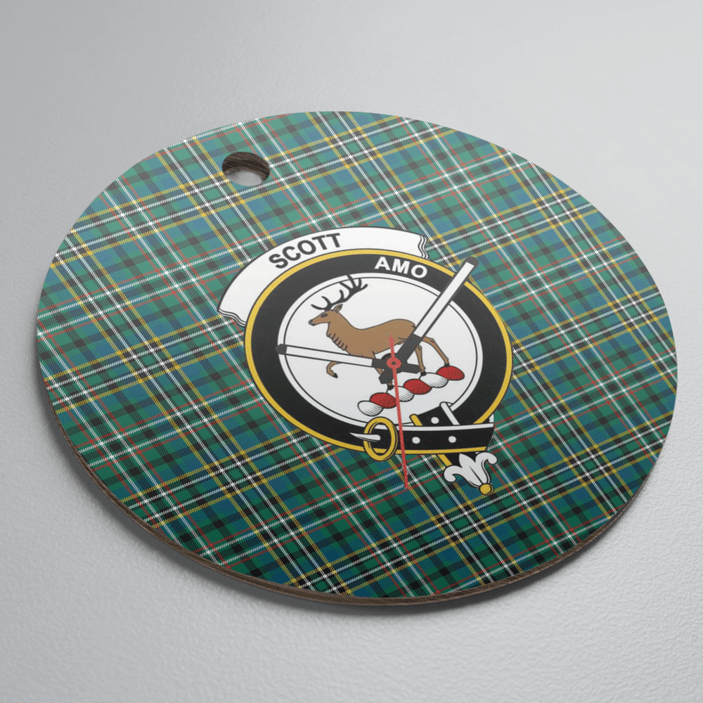 Clan Scott Green Ancient Tartan Crest Round Ceramic Ornament DU51 Scott Green Ancient Tartan Tartan Christmas   