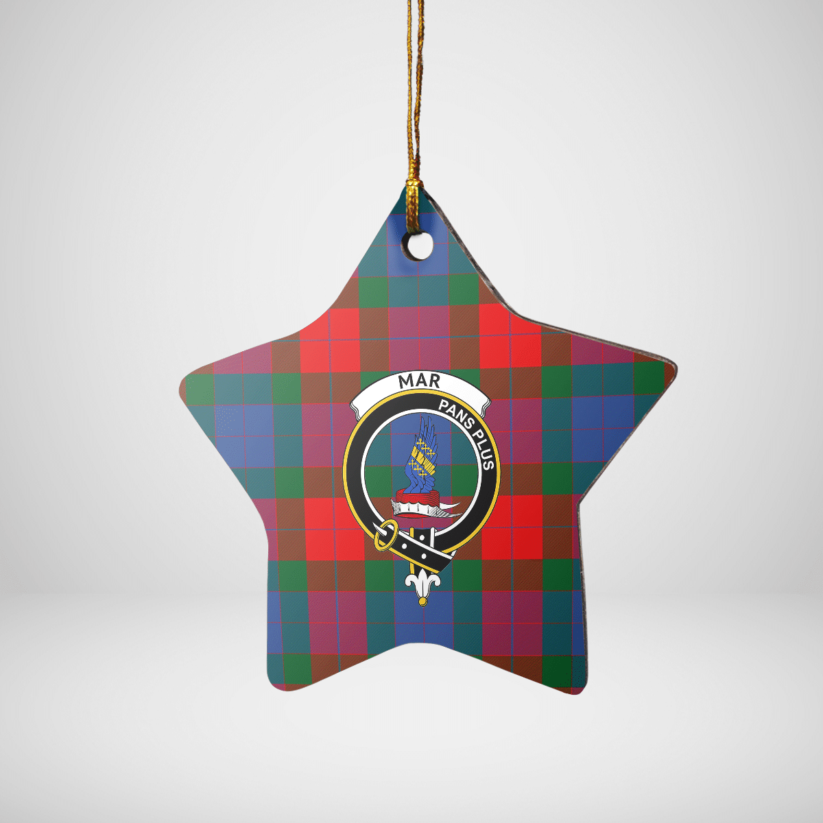 Clan Mar Tartan Crest Star Ceramic Ornament UB61 Mar Tartan Tartan Christmas   