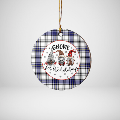 Clan Hannay Tartan Tartan Crest Gnome Round Ceramic Ornament CU32
