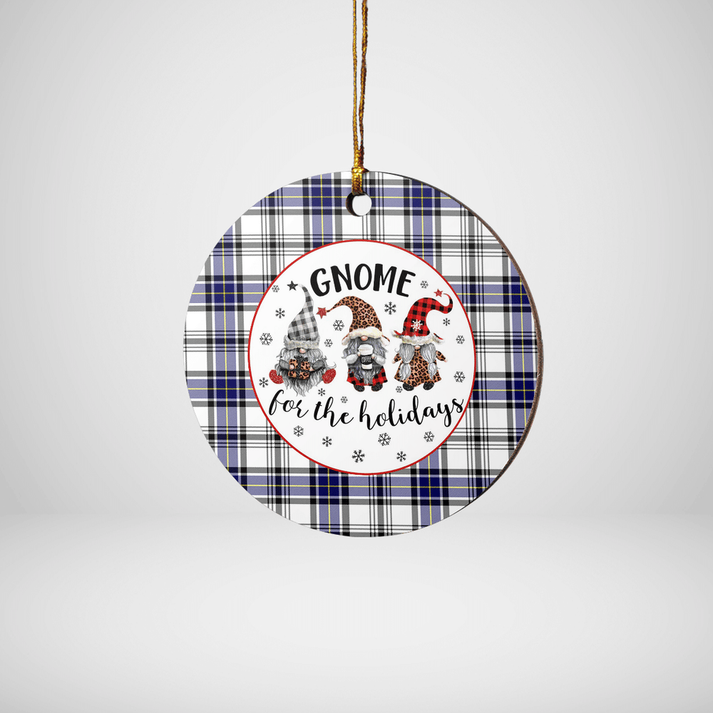 Clan Hannay Tartan Tartan Crest Gnome Round Ceramic Ornament CU32 Hannay Tartan Tartan Christmas   