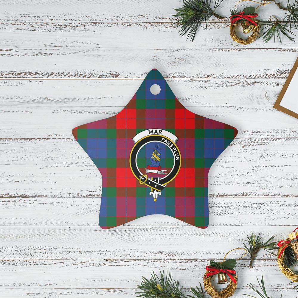 Clan Mar Tartan Crest Star Ceramic Ornament UB61 Mar Tartan Tartan Christmas   