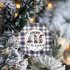 Clan Hannay Tartan Tartan Crest Gnome Round Ceramic Ornament CU32 Hannay Tartan Tartan Christmas   