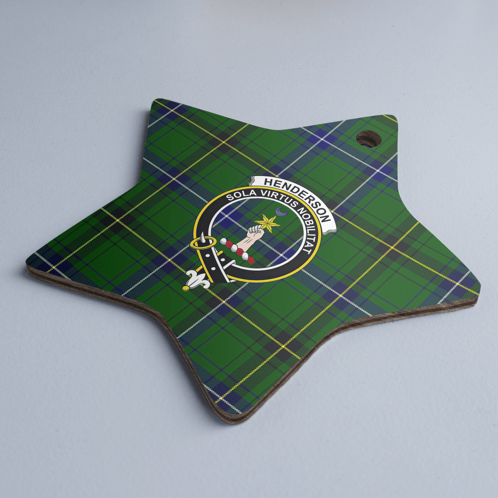 Clan Henderson Modern Tartan Crest Star Ceramic Ornament EH50 Henderson Modern Tartan Tartan Christmas   