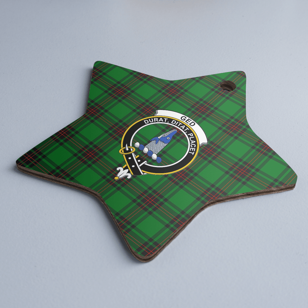 Clan Ged Tartan Crest Star Ceramic Ornament MX53 Ged Tartan Tartan Christmas   