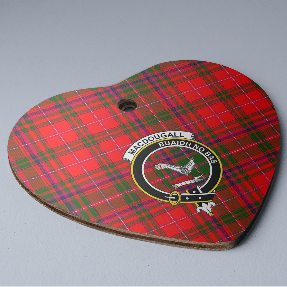 Clan MacDougall Ancient Tartan Crest Heart Ceramic Ornament UL10 MacDougall Ancient Tartan Tartan Christmas   
