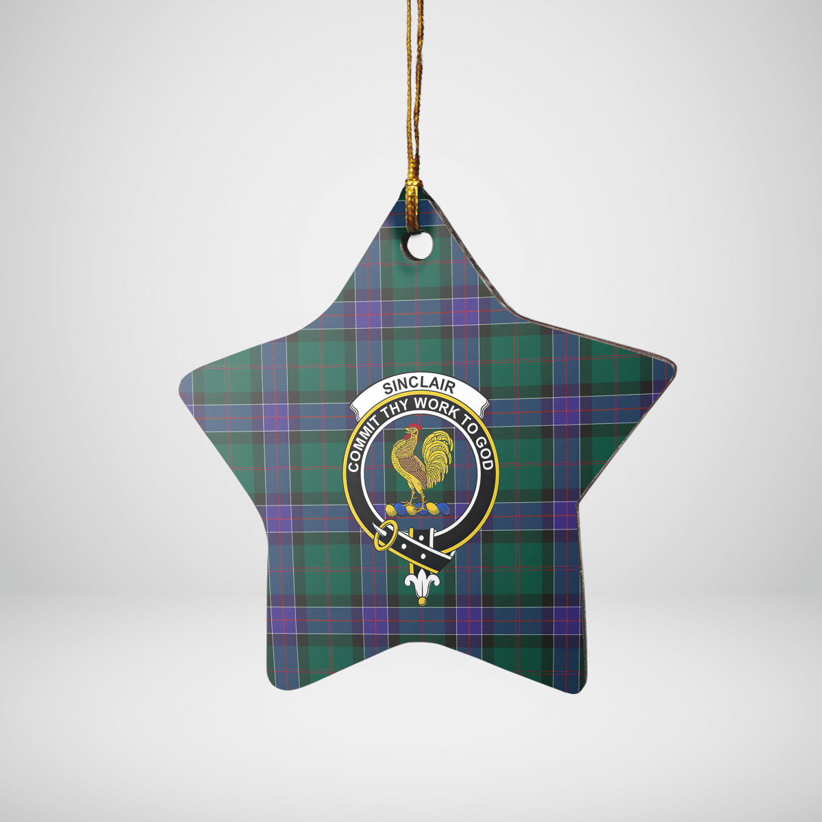 Clan Sinclair Hunting Modern Tartan Crest Star Ceramic Ornament FM95 Sinclair Hunting Modern Tartan Tartan Christmas   