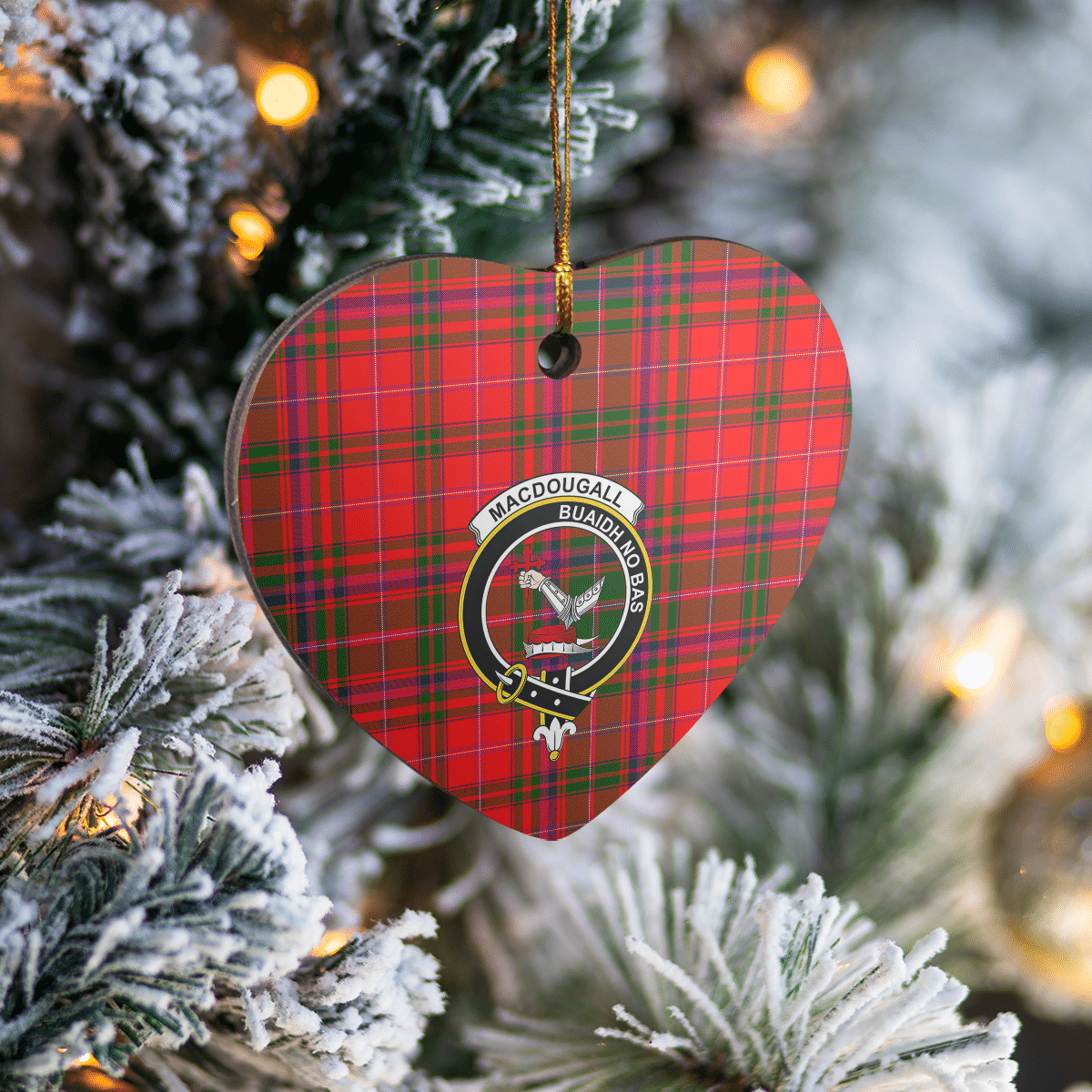 Clan MacDougall Ancient Tartan Crest Heart Ceramic Ornament UL10 MacDougall Ancient Tartan Tartan Christmas   