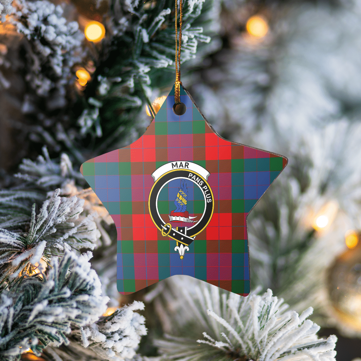 Clan Mar Tartan Crest Star Ceramic Ornament UB61 Mar Tartan Tartan Christmas   