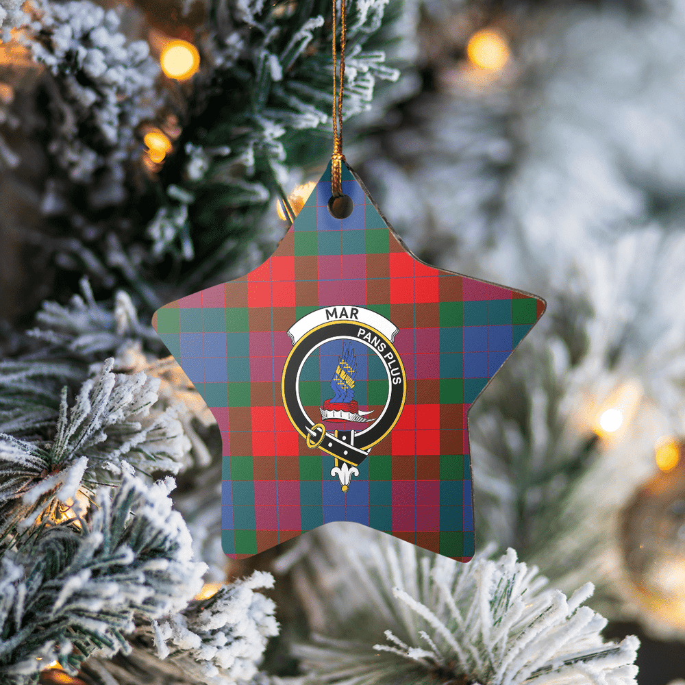Clan Mar Tartan Crest Star Ceramic Ornament UB61 Mar Tartan Tartan Christmas   