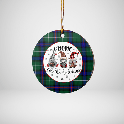 Clan MacDonald of the Isles Hunting Modern Tartan Tartan Crest Gnome Round Ceramic Ornament