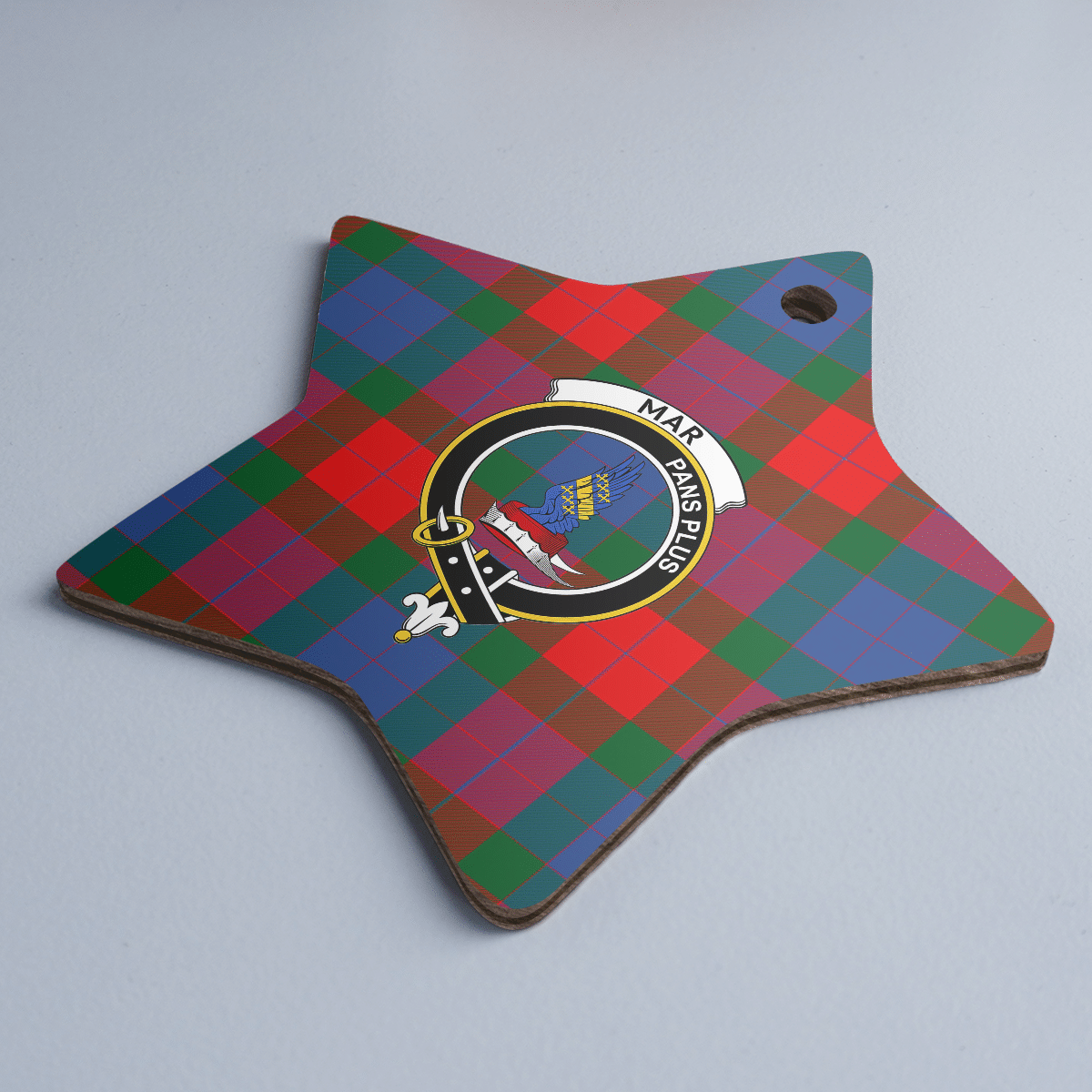 Clan Mar Tartan Crest Star Ceramic Ornament UB61 Mar Tartan Tartan Christmas   