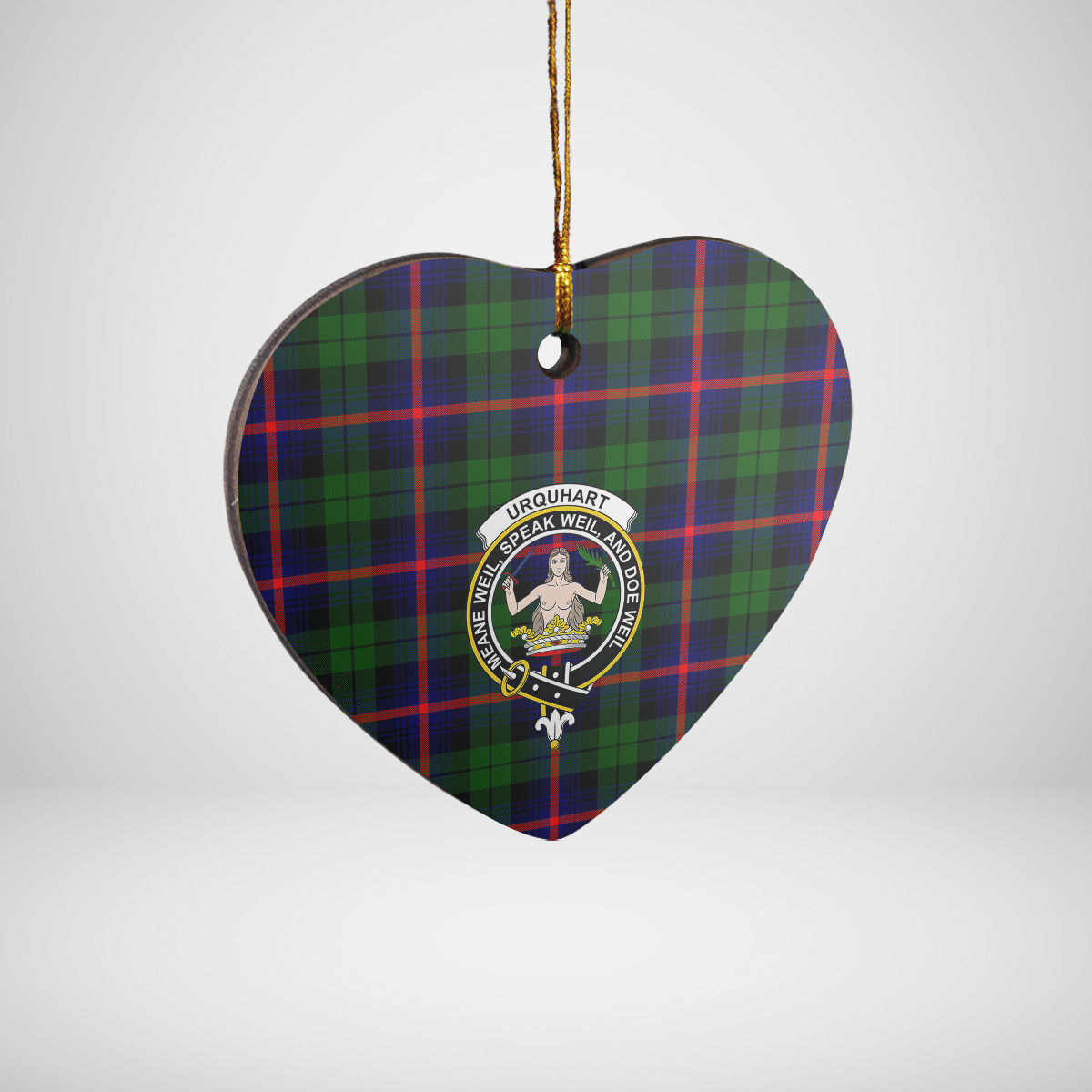 Clan Urquhart Modern Tartan Crest Heart Ceramic Ornament II23 Urquhart Modern Tartan Tartan Christmas   