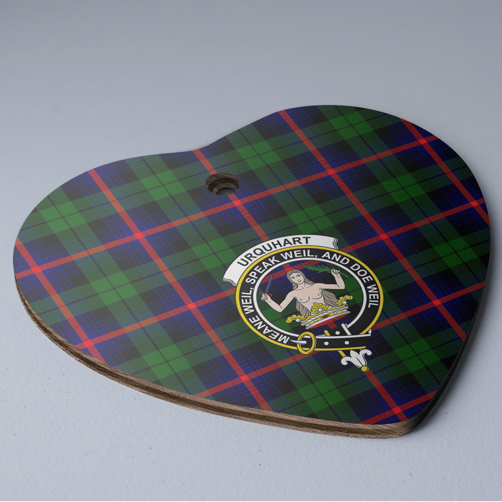Clan Urquhart Modern Tartan Crest Heart Ceramic Ornament II23 Urquhart Modern Tartan Tartan Christmas   