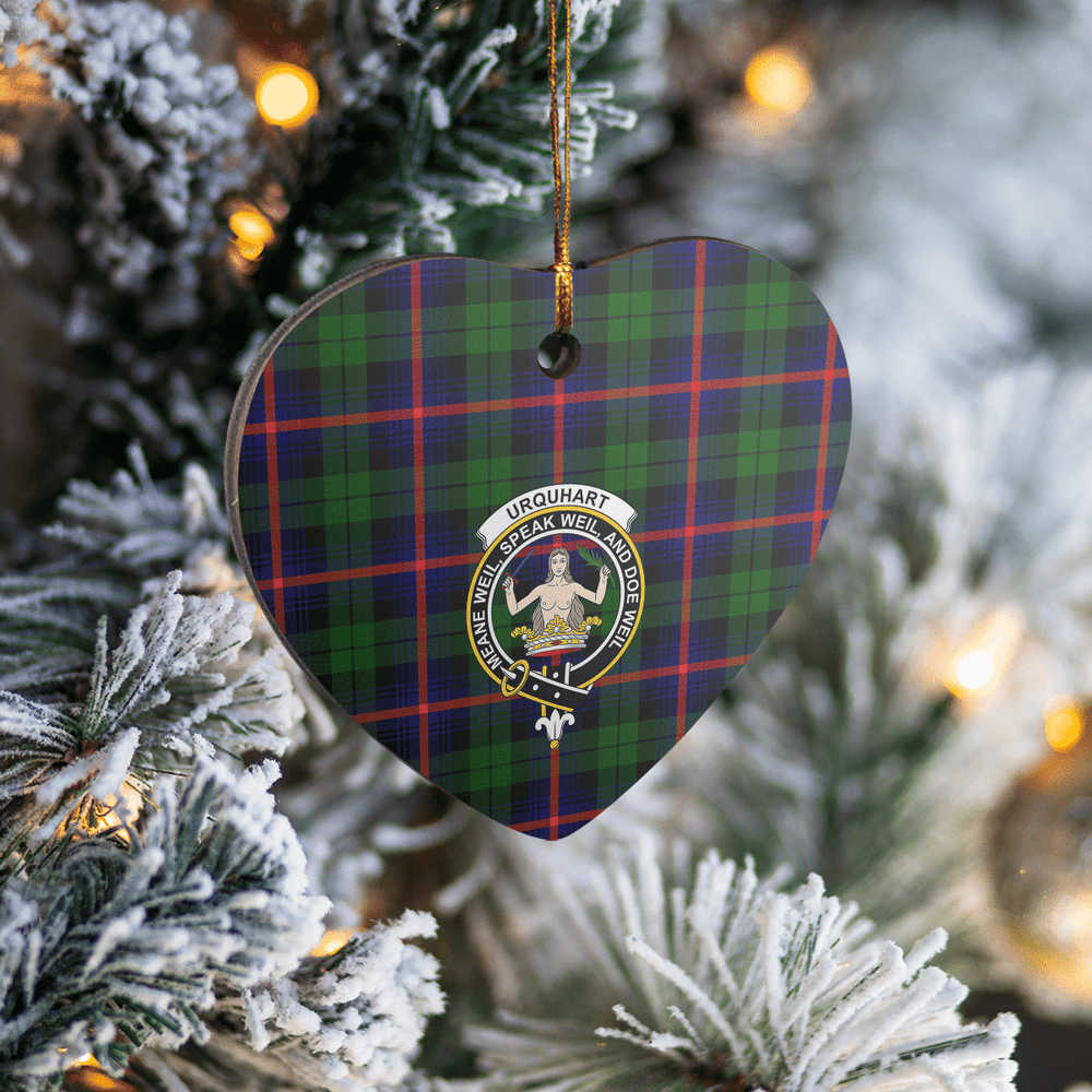 Clan Urquhart Modern Tartan Crest Heart Ceramic Ornament II23 Urquhart Modern Tartan Tartan Christmas   