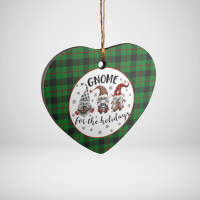Clan Kincaid Tartan Tartan Crest Gnome Heart Ceramic Ornament
