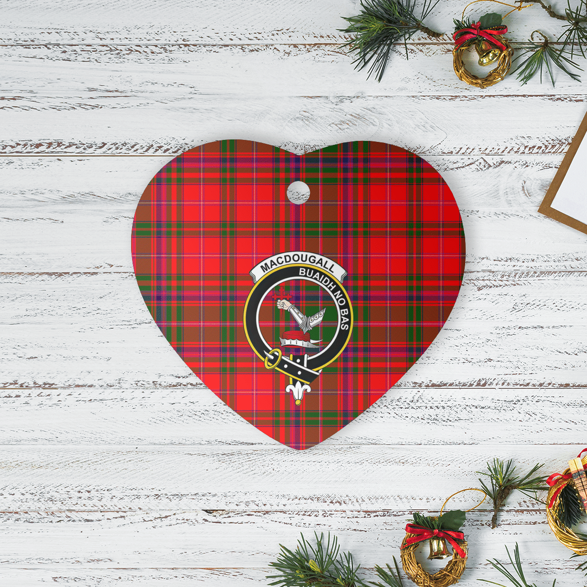 Clan MacDougall Ancient Tartan Crest Heart Ceramic Ornament UL10 MacDougall Ancient Tartan Tartan Christmas   