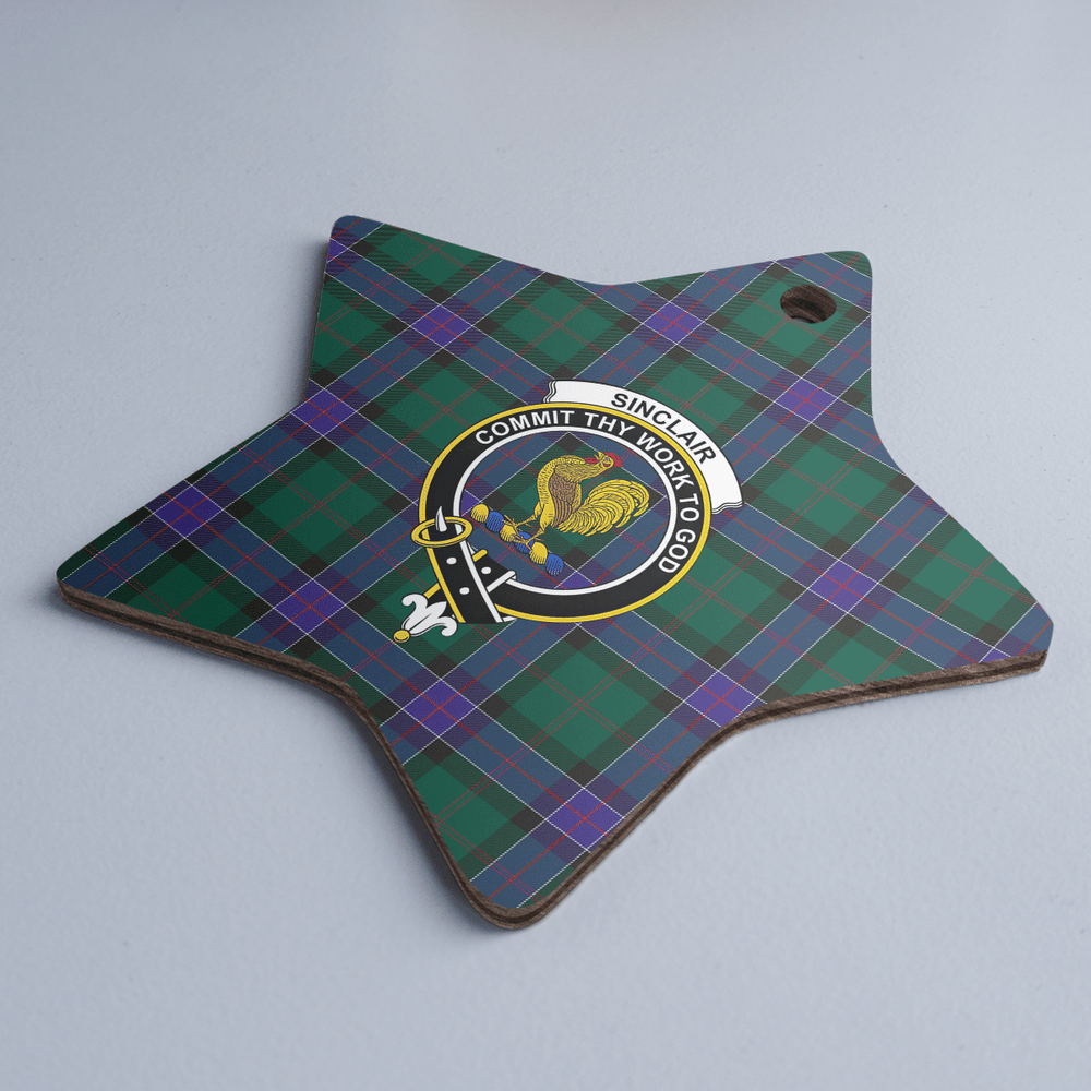 Clan Sinclair Hunting Modern Tartan Crest Star Ceramic Ornament FM95 Sinclair Hunting Modern Tartan Tartan Christmas   