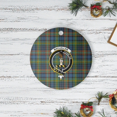 Clan MacLellan Ancient Tartan Crest Round Ceramic Ornament FE52 MacLellan Ancient Tartan Tartan Christmas   