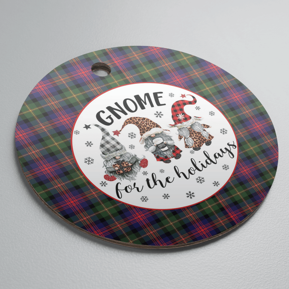 Clan MacLennan Tartan Tartan Crest Gnome Round Ceramic Ornament AQ55 MacLennan Tartan Tartan Christmas   