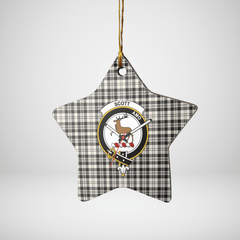 Clan Scott Black & White Ancient Tartan Crest Star Ceramic Ornament HP11 Scott Black & White Ancient Tartan Tartan Christmas   