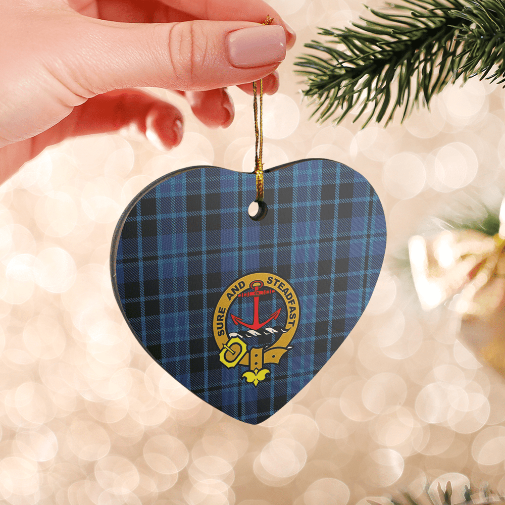 Clan Clark 2 Tartan Crest Heart Ceramic Ornament RQ32 Clark 2 Tartan Tartan Christmas   