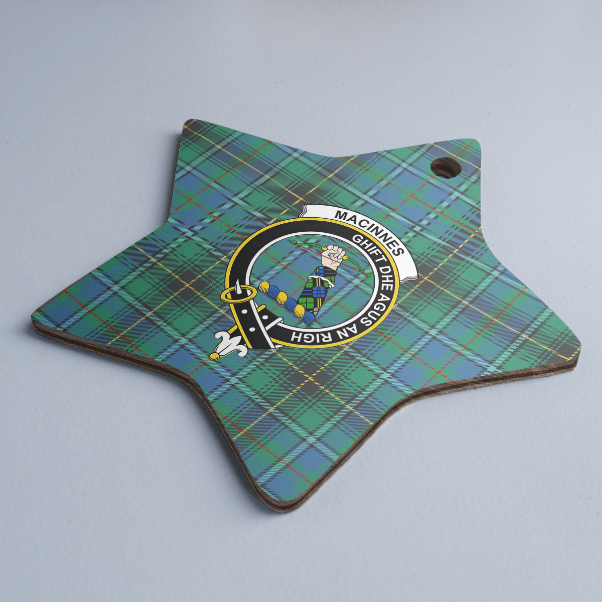 Clan MacInnes Ancient Tartan Crest Star Ceramic Ornament MZ34 MacInnes Ancient Tartan Tartan Christmas   